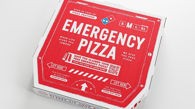 Domino's emergency pizza box