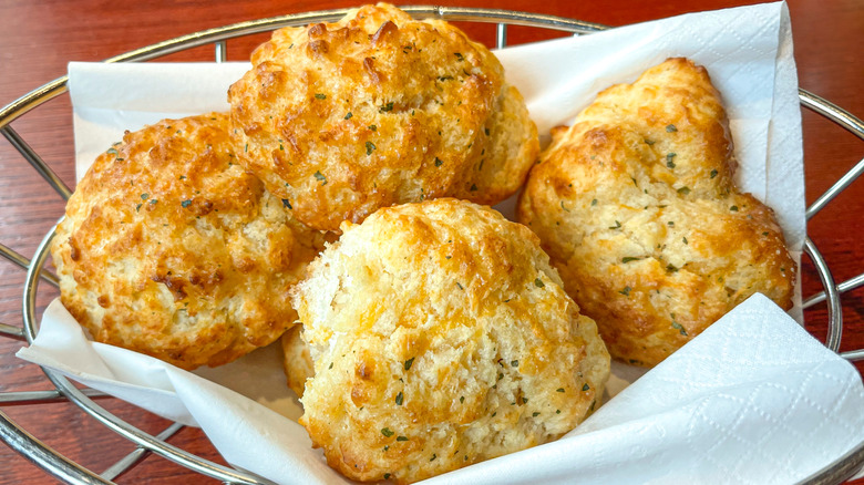 A basket of Cheddar Bay Biscuits