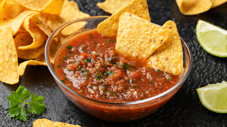 Salsa with tortilla chips