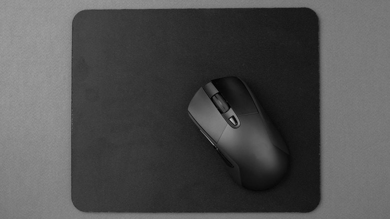 Mouse resting on pad