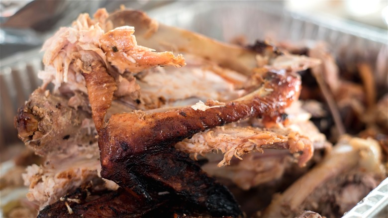 Picked over turkey carcass 