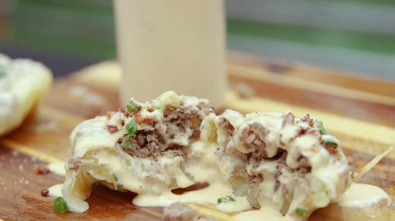 Philly Cheesesteak potato skin