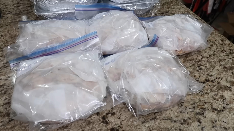 Bags of apple pie fillings