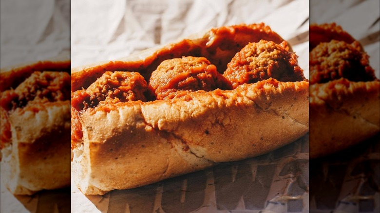 Sheetz meatball sub close-up