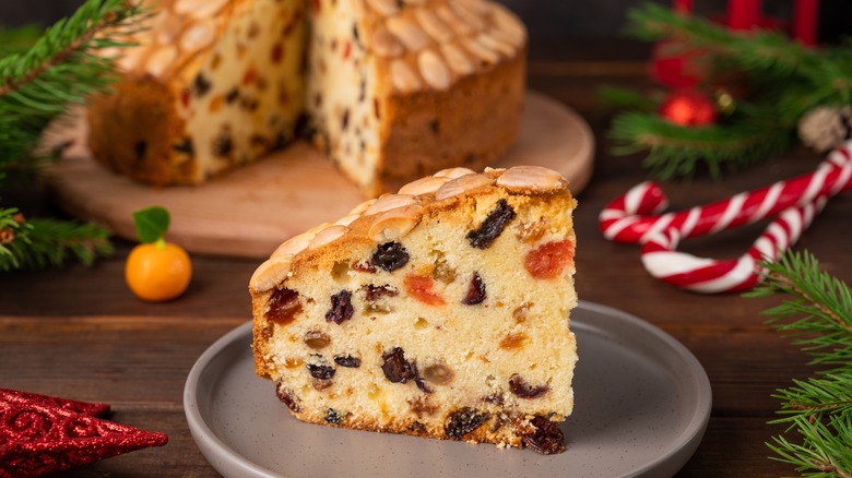 Slice of dundee cake