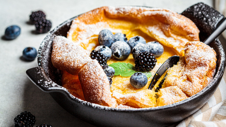 Dutch baby topped with berries