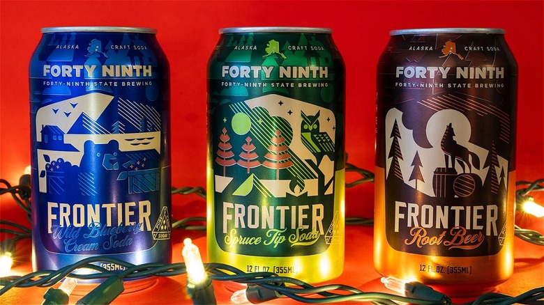 Assorted cans of Frontier Soda varieties