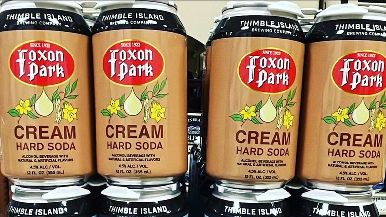 Cans of Foxon Park Beverages sodas