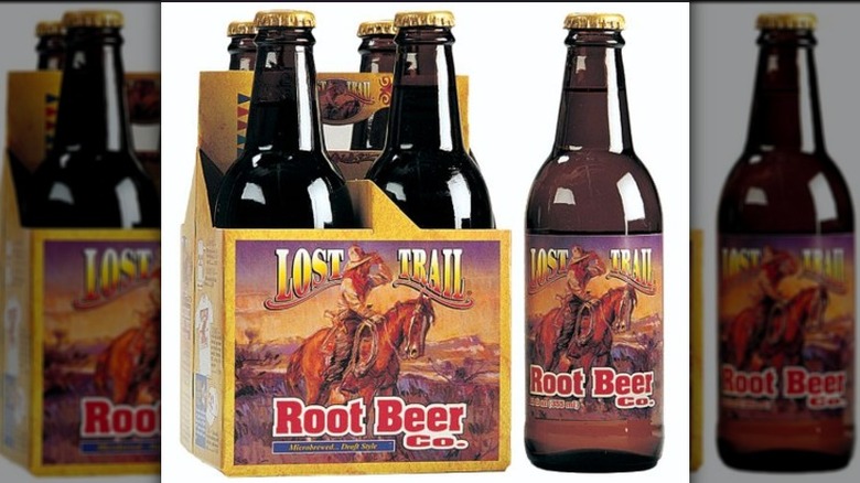 A 4-pack of Lost Trail Root Beer