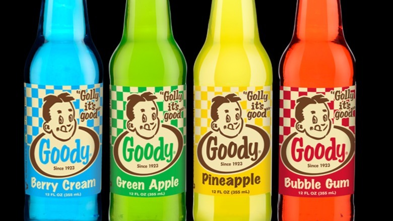 Assorted bottles of Goody Soda