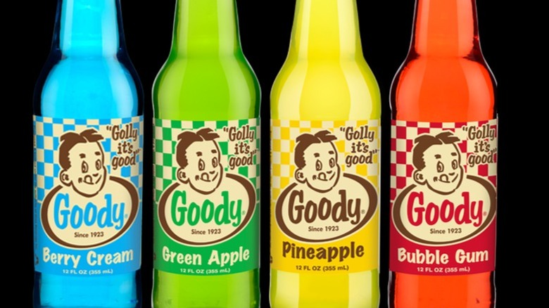 Assorted bottles of Goody Soda
