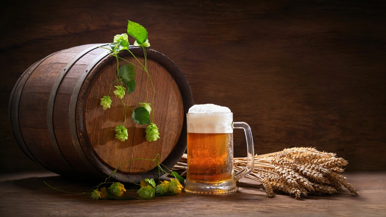 Craft brew beer and keg