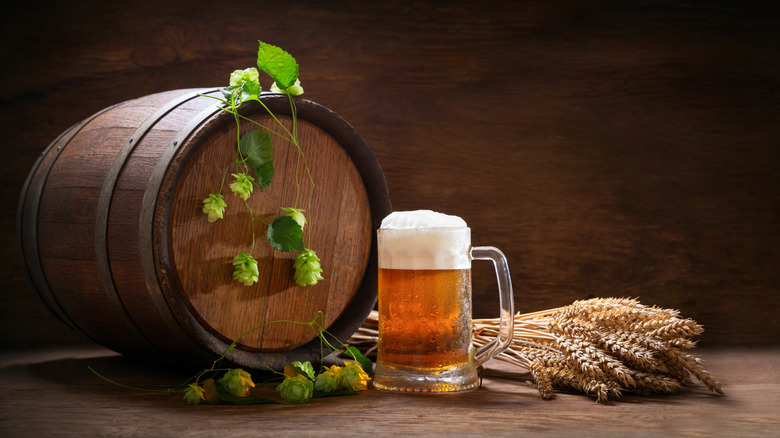 Craft brew beer and keg