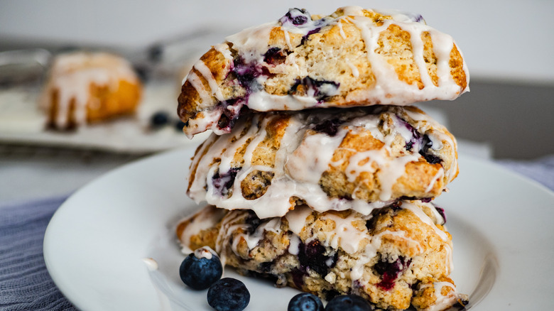 Stack of blueberry scones