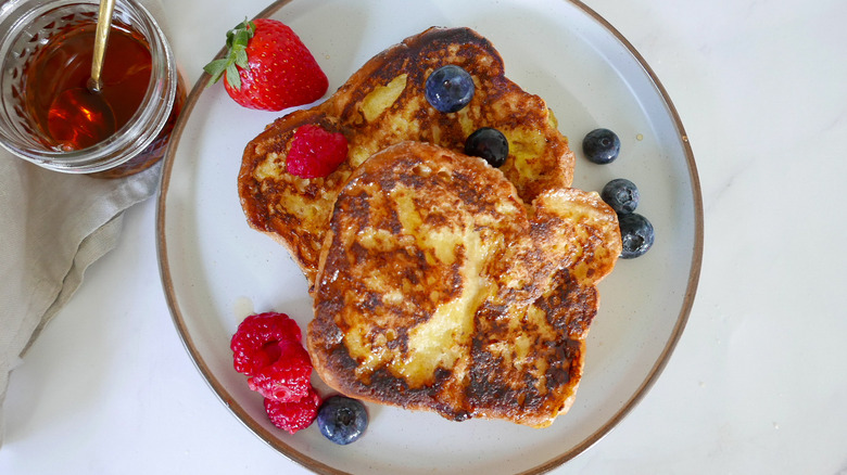 brioche french toast on plate 