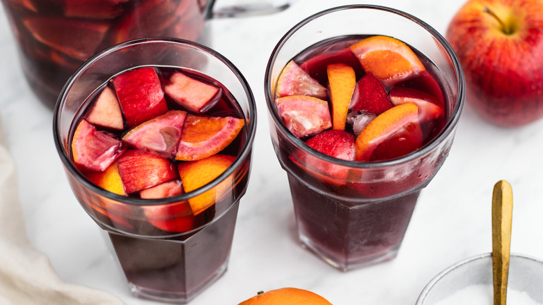 red sangria in two glasses