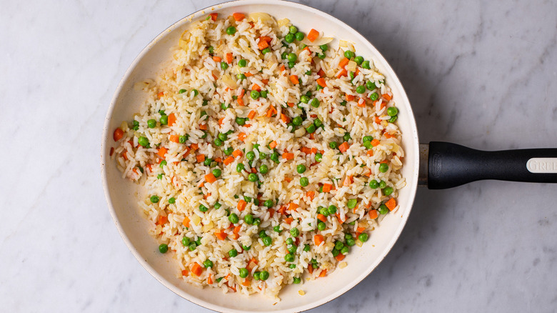 fried rice in a skillet