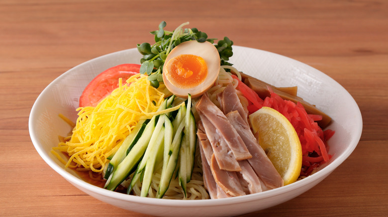 Japanese-style cold ramen (hiyashi chuka)