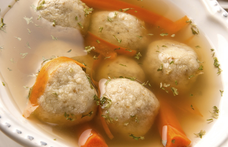 Matzo Ball Soup with Black Garlic