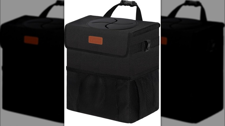 Black square shape bag with handle