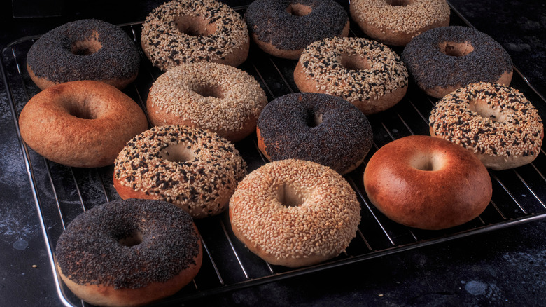 tray of assorted bagels