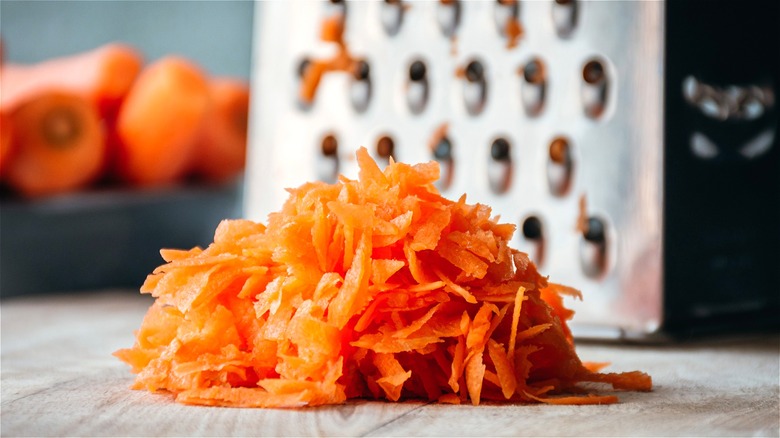 Pile of grated carrot 