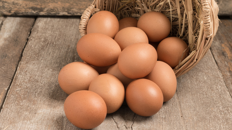 Eggs falling out of basket