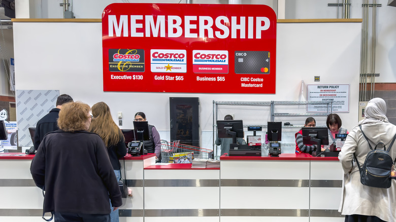 view of costco service counter featuring membership sign