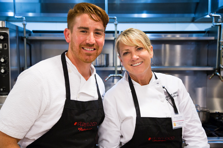 Chef Heather Gardea with a member of the culinary team 