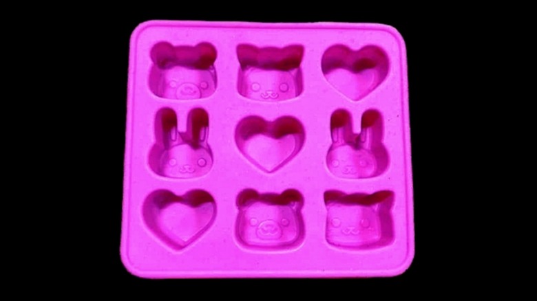 A silicone mold of cute animal faces