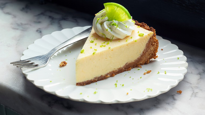 Key lime pie on a plate