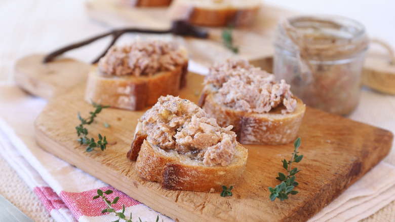 Pork rillettes on bread