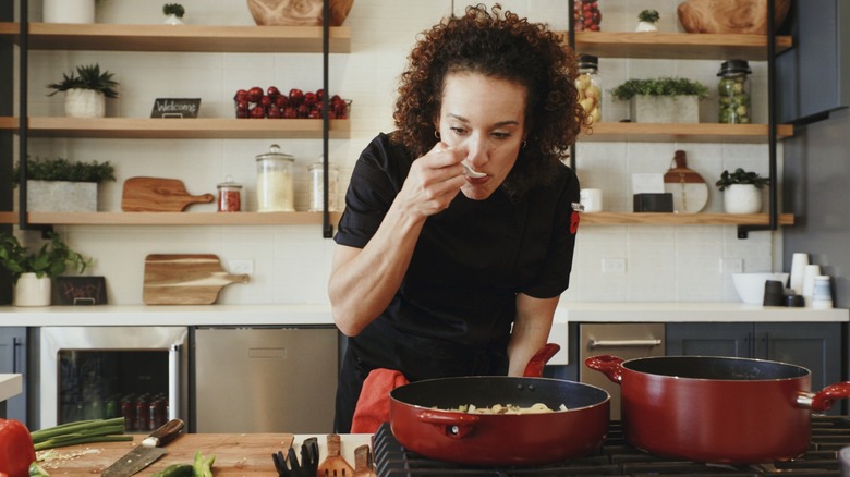 woman cooking a meal