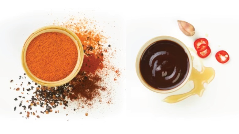 Chipotle BBQ seasoning and Honey BBQ sauce