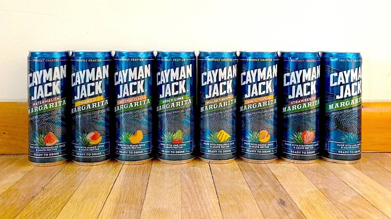Assorted cans of Cayman Jack margaritas
