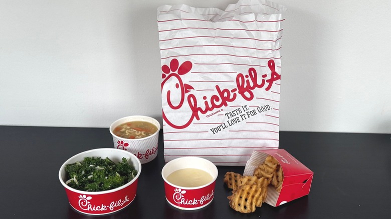 Chick-fil-A bag with a few side dishes