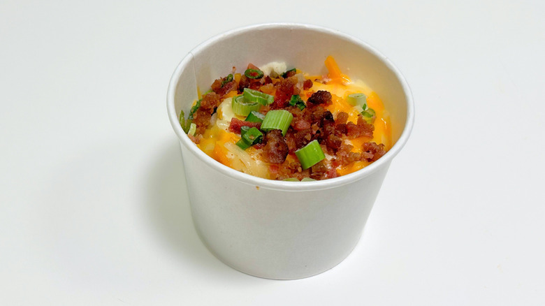 Close up of Outback Steakhouse Loaded Mashed Potatoes