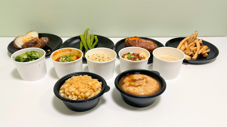 Several Outback Steakhouse sides arranged together in three rows