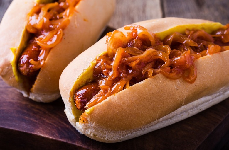 Hot Dog With Onion Sauce