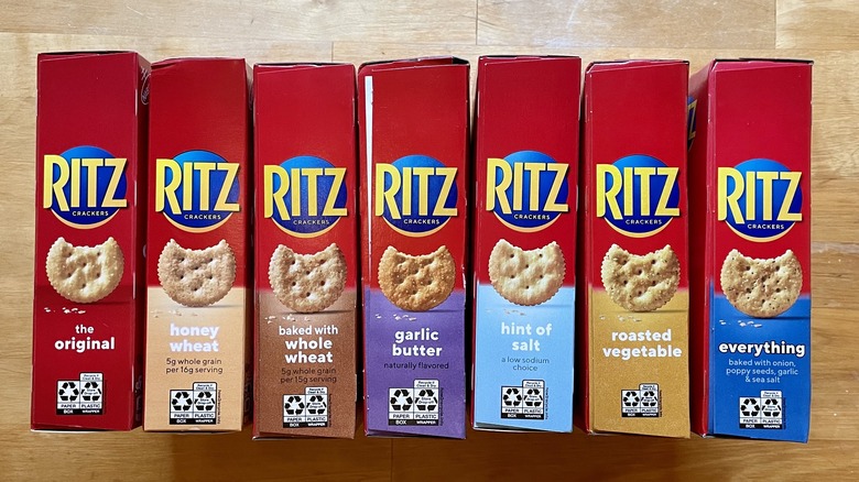 Boxes of Ritz crackers lined up
