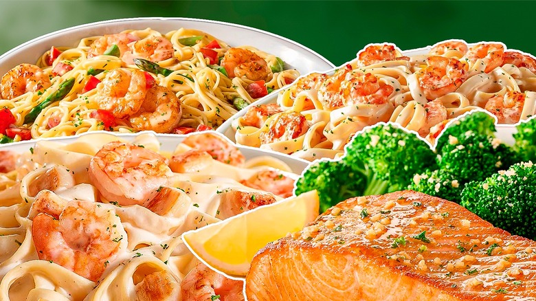 Composite image of seafood dishes