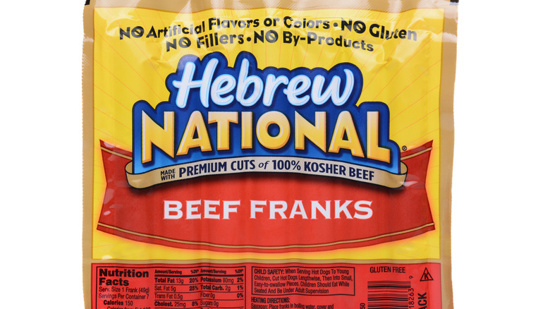 Hebrew National Hot Dogs packet 