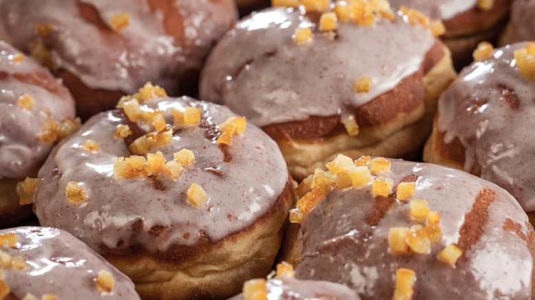 Glazed Polish doughnuts with orange