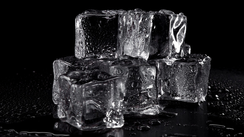 Close-up of clear ice cubes