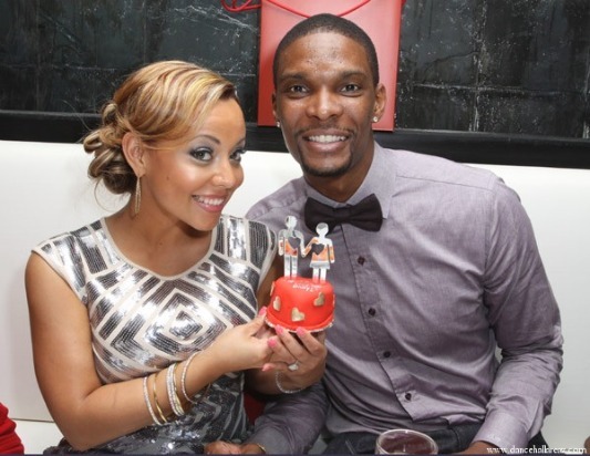 Chris Bosh with Fiancée Adrienne Williams 