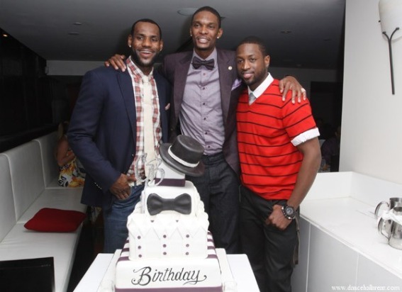 Miami Heat's Chris Bosh, LeBron James, and Dwyane Wade