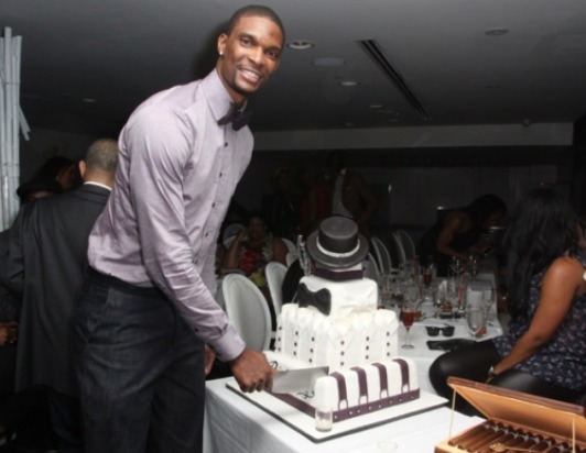 Chris Bosh and Bow-Tie Birthday Cake