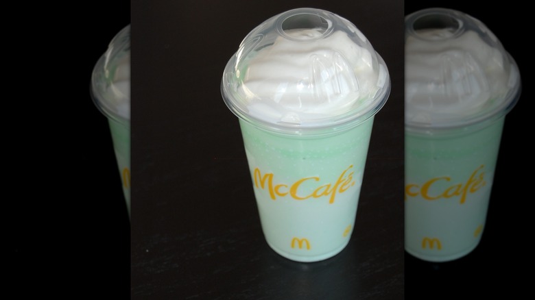 Shamrock Shake on a black background