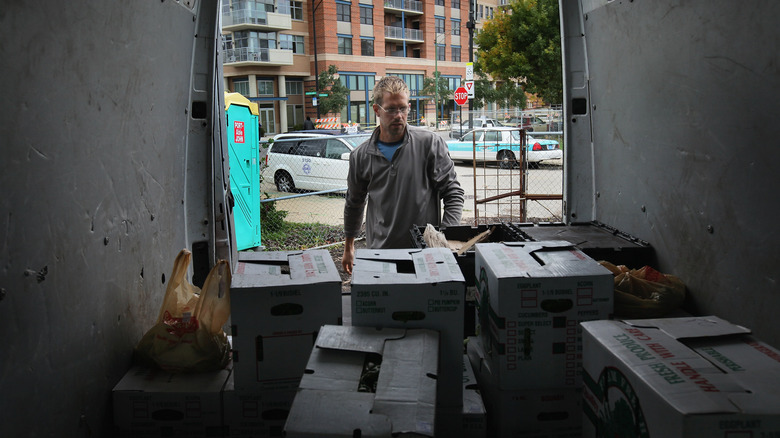 Produce being delivered