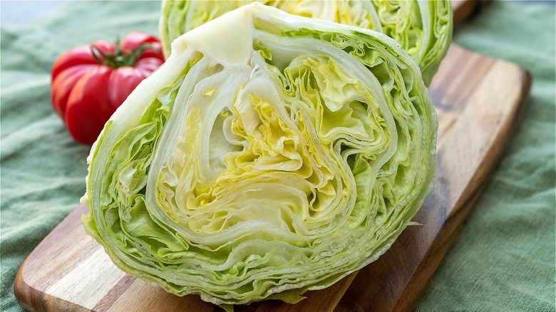 head of lettuce cut in half